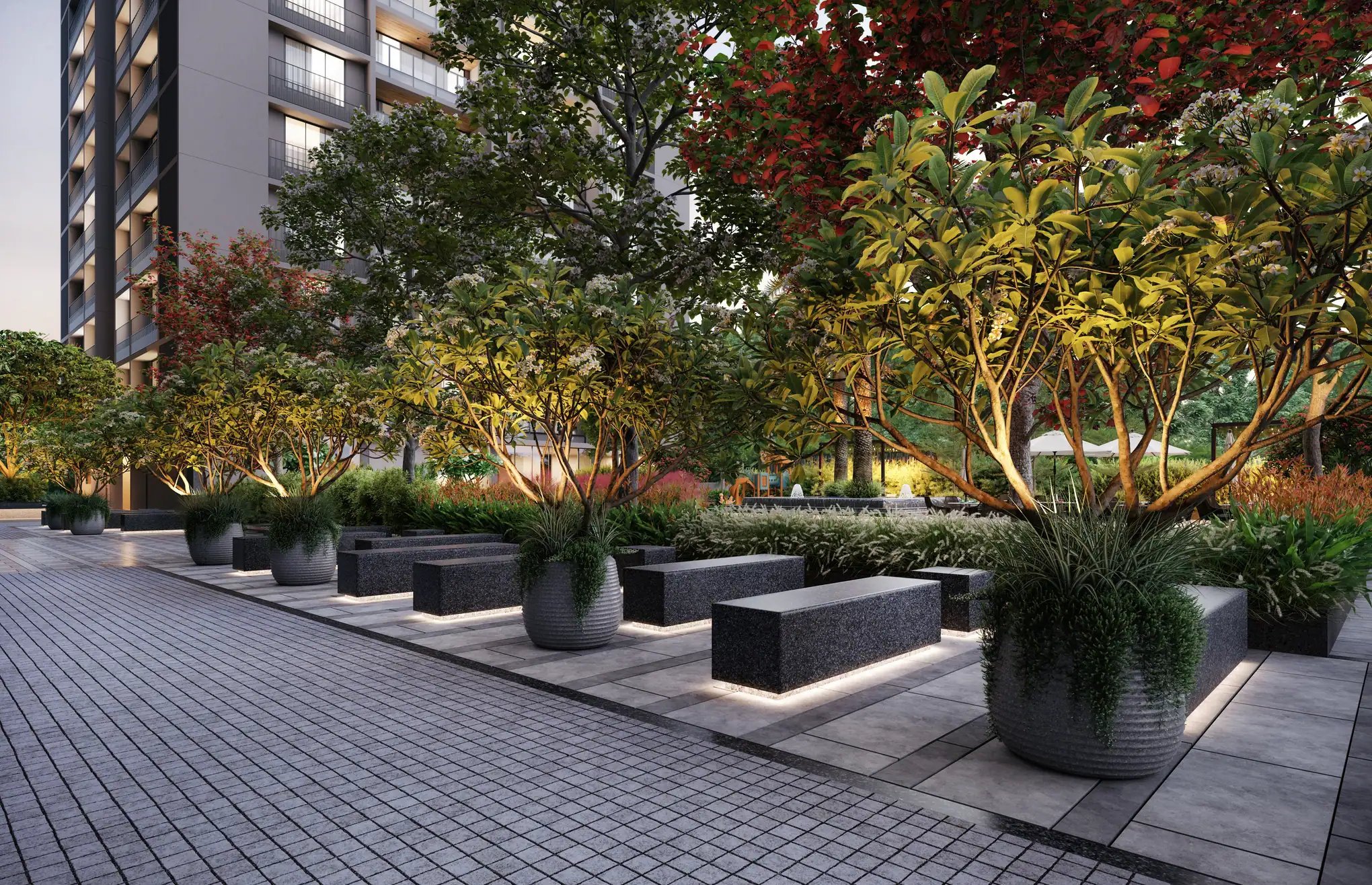 Nest Richmond seating near garden view