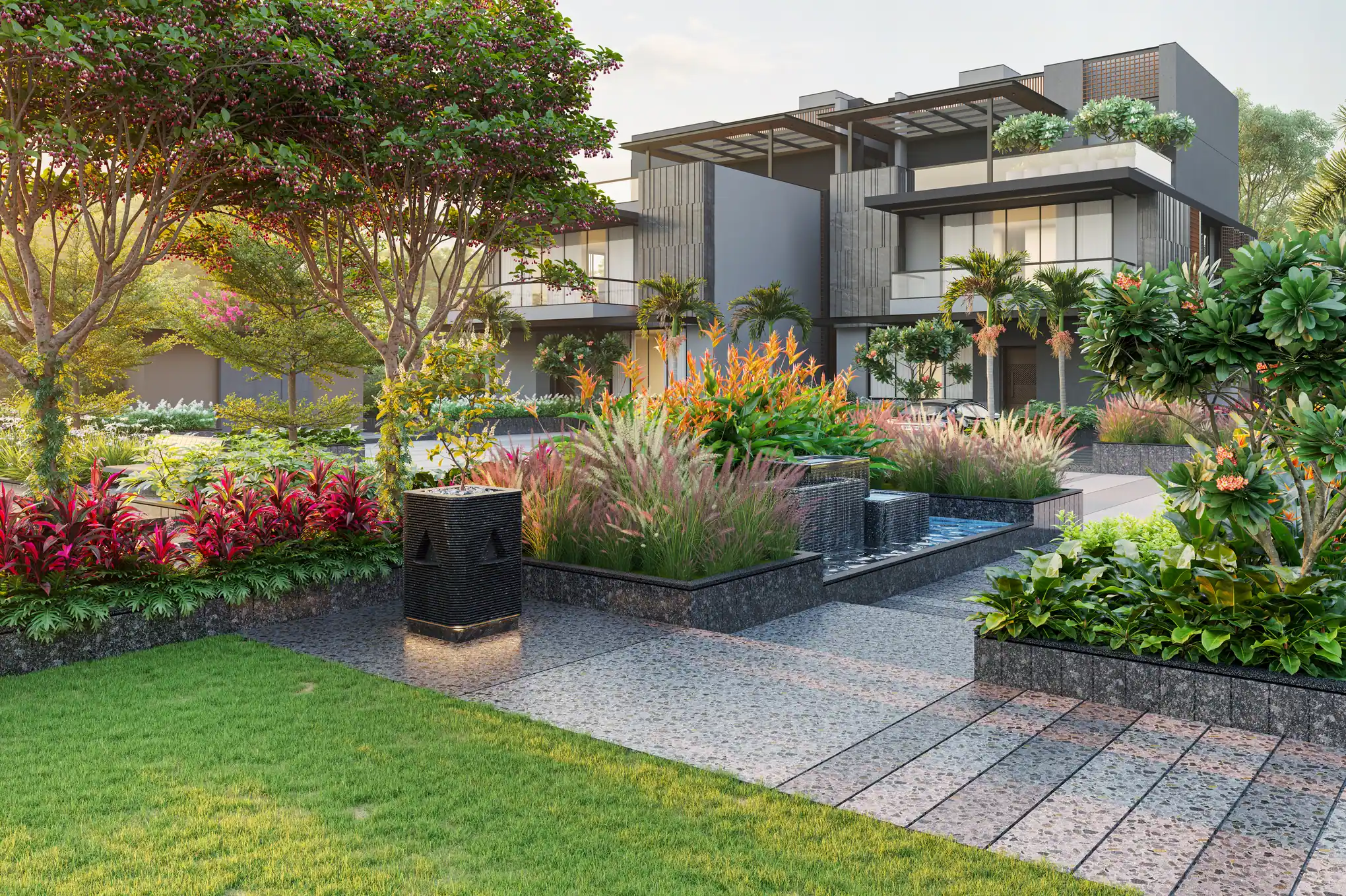 Nirant villa courtyard view