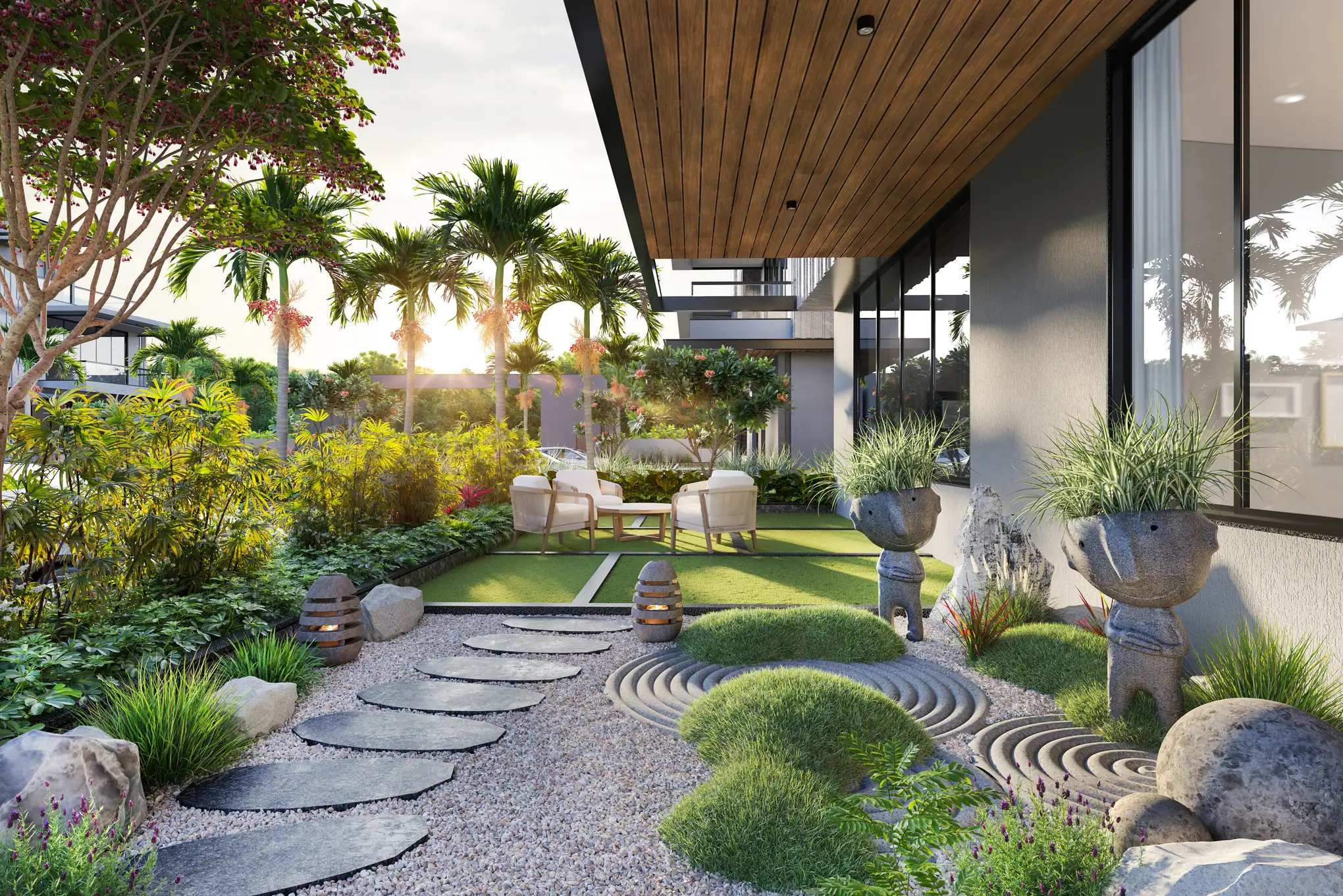 Nirant villa Zen garden view
