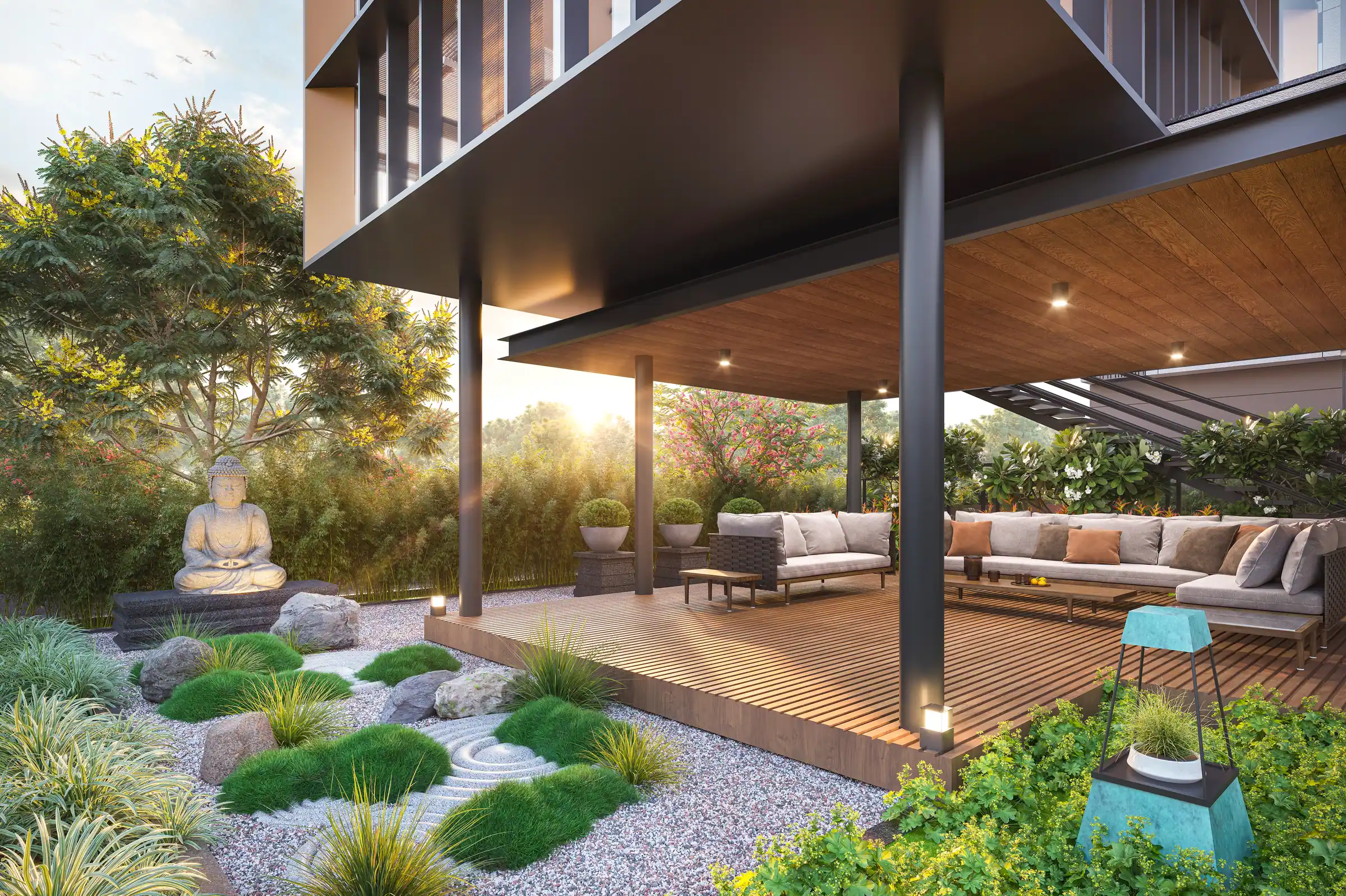 Zen garden view