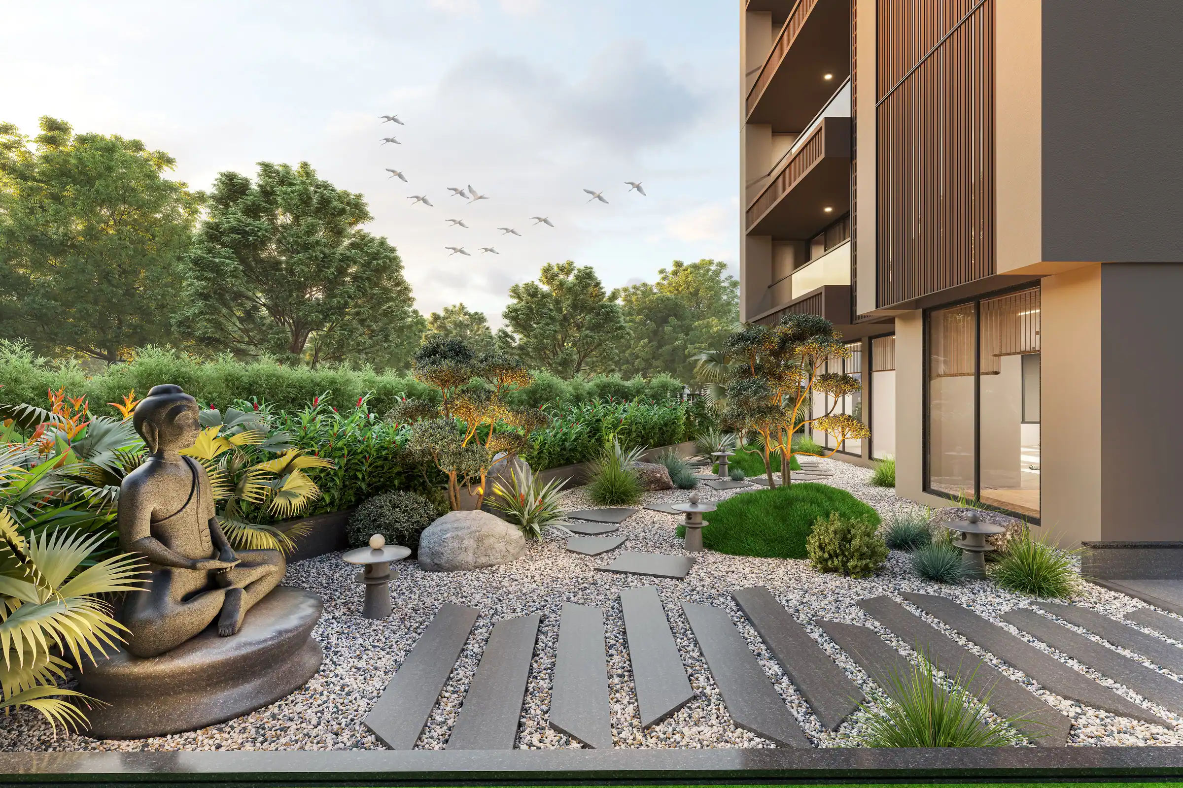 The Vatican zen garden view